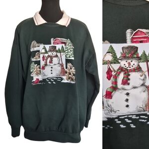 Snowman Canada North Sportswear Graphic Sweatshirt Winter Holiday Crewneck